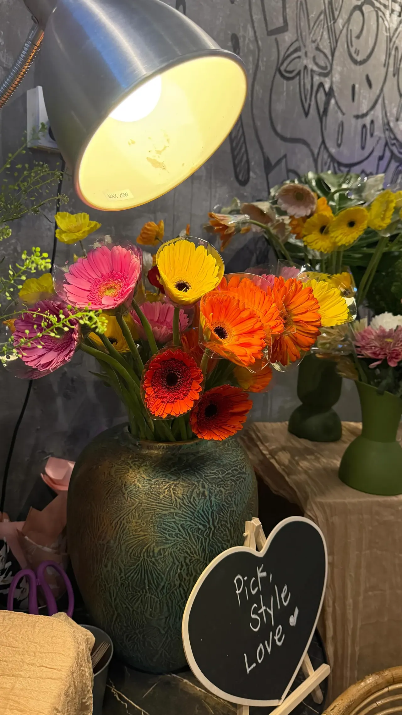Flower bar set up for Mother's Day